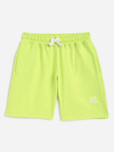 Load image into Gallery viewer, Campana Boys 100% Cotton Knit Pack of Two Boys Shorts With Placement Print - Blue & Lime Green