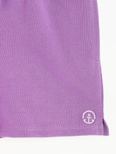 Load image into Gallery viewer, Campana Girls Simone Pack of Two Solid Cotton Terry Shorts - Grey Melange & Purple