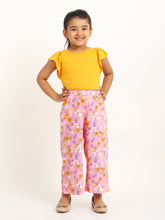 Load image into Gallery viewer, Campana Girls Serena T-Shirt with Culottes Clothing Set - Yellow & Pink