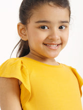 Load image into Gallery viewer, Campana Girls Serena T-Shirt with Culottes Clothing Set - Yellow & Pink