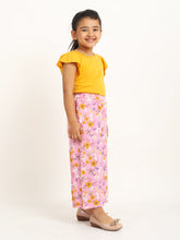 Load image into Gallery viewer, Campana Girls Serena T-Shirt with Culottes Clothing Set - Yellow & Pink