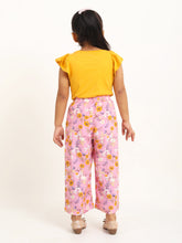 Load image into Gallery viewer, Campana Girls Serena T-Shirt with Culottes Clothing Set - Yellow & Pink
