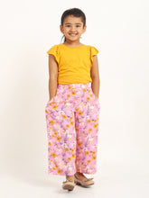 Load image into Gallery viewer, Campana Girls Serena T-Shirt with Culottes Clothing Set - Yellow & Pink