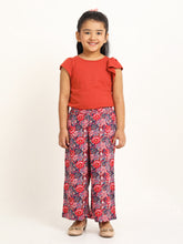 Load image into Gallery viewer, Campana Girls Serena T-Shirt with Culottes Clothing Set - Rust Orange & Navy