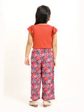 Load image into Gallery viewer, Campana Girls Serena T-Shirt with Culottes Clothing Set - Rust Orange & Navy