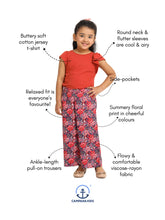 Load image into Gallery viewer, Campana Girls Serena T-Shirt with Culottes Clothing Set - Rust Orange & Navy