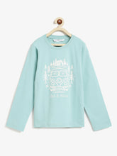 Load image into Gallery viewer, Campana Boys Daniel Full Sleeves T-shirt - Outdoors Print - Ocean Blue