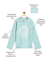 Load image into Gallery viewer, Campana Boys Daniel Full Sleeves T-shirt - Outdoors Print - Ocean Blue