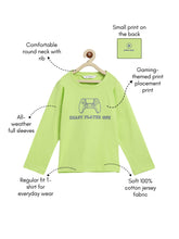Load image into Gallery viewer, Campana Boys Daniel Full Sleeves T-shirt - Gaming Print - Lime Green