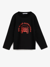 Load image into Gallery viewer, Campana Boys Daniel Full Sleeves T-shirt - Off Roading Print - Black
