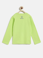 Load image into Gallery viewer, Campana Boys Daniel Pack of Two Full Sleeves Round Neck T-Shirts - Typography Print - Lime Green & Blue