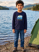 Load image into Gallery viewer, Campana Boys Pure Cotton Full Sleeves Go Further Print T-Shirt - Navy Blue