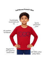Load image into Gallery viewer, Campana Boys Pure Cotton Full Sleeves Best Shot Print T-Shirt - Red