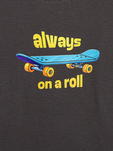 Load image into Gallery viewer, Campana Boys Pure Cotton Full Sleeves Skateboard Print T-Shirt - Smoky Grey