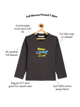 Load image into Gallery viewer, Campana Boys Pure Cotton Full Sleeves Skateboard Print T-Shirt - Smoky Grey