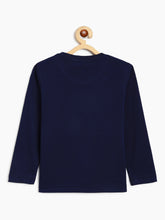 Load image into Gallery viewer, Campana Boys Pure Cotton Full Sleeves Construction Vehicles Print T-Shirt - Navy Blue