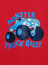 Load image into Gallery viewer, Campana Boys Pure Cotton Full Sleeves Monster Truck Print T-Shirt - Red