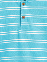 Load image into Gallery viewer, Campana Boys Alan Striped Cotton Henley T-Shirt - Electric Blue