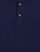 Load image into Gallery viewer, Campana Boys 100% Cotton Jersey Full Sleeves Henley T-Shirt - Navy Blue