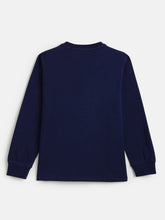 Load image into Gallery viewer, Campana Boys 100% Cotton Jersey Full Sleeves Henley T-Shirt - Navy Blue