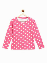 Load image into Gallery viewer, Campana Girls Lily Long Sleeves T-Shirt - Daisy Dots Print - Pink