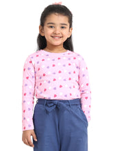 Load image into Gallery viewer, Campana Girls Lily Long Sleeves T-Shirt - Balloon Hearts Print - Soft Pink