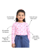 Load image into Gallery viewer, Campana Girls Lily Long Sleeves T-Shirt - Balloon Hearts Print - Soft Pink