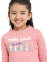 Load image into Gallery viewer, Campana Girls Lily Long Sleeves Printed T-Shirt - Peach