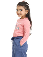 Load image into Gallery viewer, Campana Girls Lily Long Sleeves Printed T-Shirt - Peach
