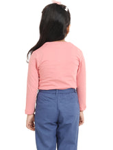 Load image into Gallery viewer, Campana Girls Lily Long Sleeves Printed T-Shirt - Peach