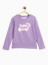 Load image into Gallery viewer, Campana Girls Lily Long Sleeves Printed T-Shirt - Lavender