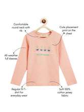 Load image into Gallery viewer, Campana Girls Skye Full Sleeves T-Shirt - Solution Print - Peach