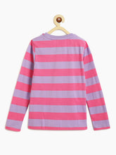 Load image into Gallery viewer, Campana Girls Lily Long Sleeves Striped T-Shirt - Purple & Pink