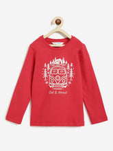 Load image into Gallery viewer, Campana Girls Skye Pack of 2 Full Sleeves T-shirts - Conversational Print - Navy Blue & Red