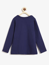 Load image into Gallery viewer, Campana Girls Skye Full Sleeves T-Shirt - Cute Bear Print - Navy