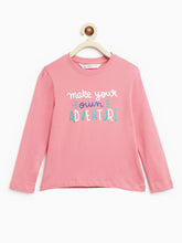 Load image into Gallery viewer, Campana Girls Lily Pack-of-Two Long Sleeves Printed T-Shirt - Peach & Lavender