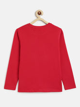 Load image into Gallery viewer, Campana Girls Pure Cotton Full Sleeves Playlist Print T-Shirt - Red