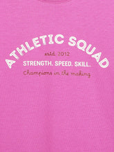 Load image into Gallery viewer, Campana Girls Pure Cotton Full Sleeves Athletic Squad Print T-Shirt - Dark Pink