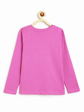 Load image into Gallery viewer, Campana Girls Pure Cotton Full Sleeves Athletic Squad Print T-Shirt - Dark Pink