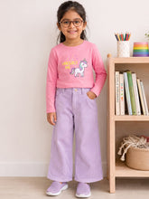 Load image into Gallery viewer, Campana Girls Pure Cotton Full Sleeves Unicorn Print T-Shirt - Light Pink
