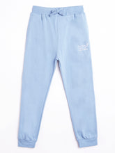 Load image into Gallery viewer, Boys Blake 100% Cotton Jersey Joggers - Lightning Print - Chambray Blue