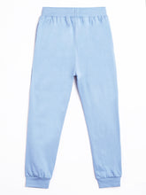 Load image into Gallery viewer, Boys Blake 100% Cotton Jersey Joggers - Lightning Print - Chambray Blue