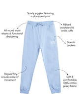 Load image into Gallery viewer, Boys Blake 100% Cotton Jersey Joggers - Lightning Print - Chambray Blue