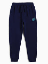 Load image into Gallery viewer, Campana Boys Blake 100% Cotton-Jersey Placement Print Joggers - Navy Blue