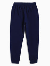 Load image into Gallery viewer, Campana Boys Blake 100% Cotton-Jersey Placement Print Joggers - Navy Blue