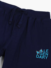 Load image into Gallery viewer, Campana Boys Blake 100% Cotton-Jersey Placement Print Joggers - Navy Blue