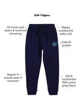 Load image into Gallery viewer, Campana Boys Blake 100% Cotton-Jersey Placement Print Joggers - Navy Blue