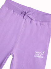 Load image into Gallery viewer, Campana Girls 100% Cotton Jersey Printed Joggers - Purple