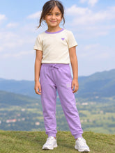 Load image into Gallery viewer, Campana Girls 100% Cotton Jersey Printed Joggers - Purple