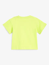 Load image into Gallery viewer, Campana Girls Zuri Drop Shoulder Half Sleeves T-shirts - Lucky Print - Lime Green